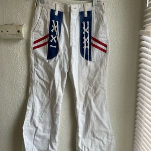 Vintage 1970s white and red Wranglers  bell bottoms size medium